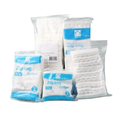 Fabricante de China China Supply Wholesale Ce Approved Medical Bleached Absorbent Zig-Zag Cotton
