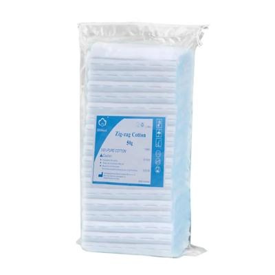 Fabricante de China White & Absorbent Zig Zag Cotton Wool Zigzag Cotton Wool Medical Dressing Zig-Zag Cotton for Hospital
